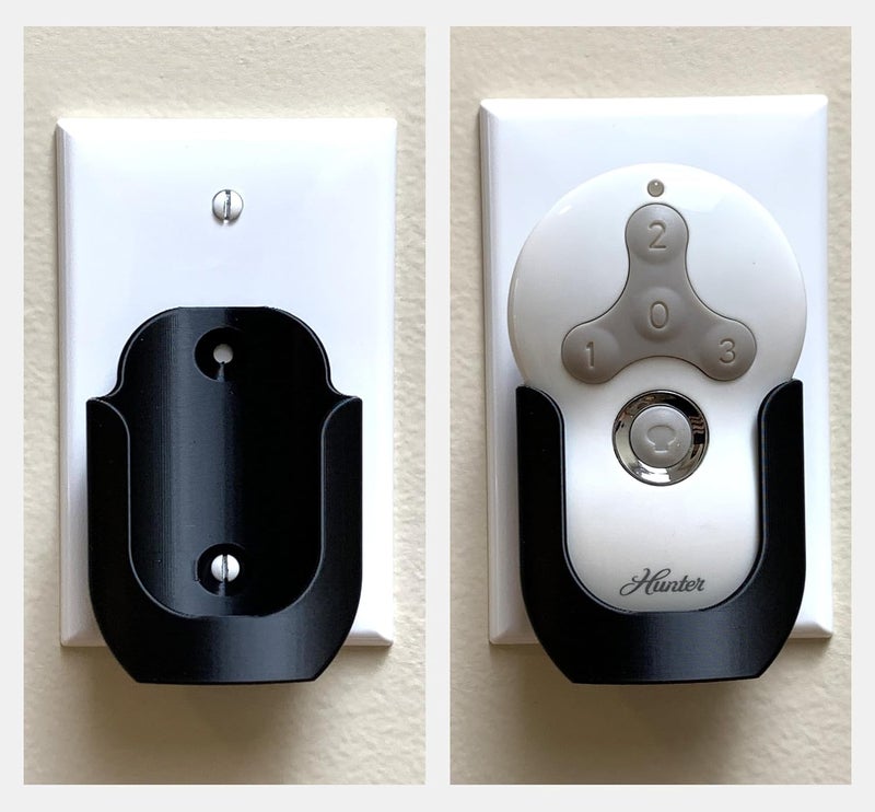 Makesus Ceiling Fan Remote Holder Wall Mount for Hunter 99122 99123 Ceiling Fan Remote Controller (1 Pk Black) - Image 4